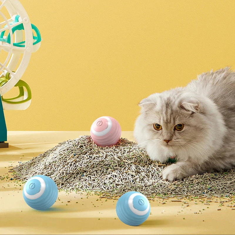 Smart Rolling Cat Toy - Interactive Electronic Ball for Indoor Fun and Play