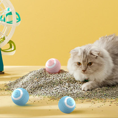 Smart Rolling Cat Toy - Interactive Electronic Ball for Indoor Fun and Play