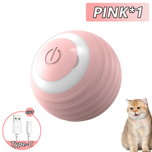 Smart Rolling Cat Toy - Interactive Electronic Ball for Indoor Fun and Play